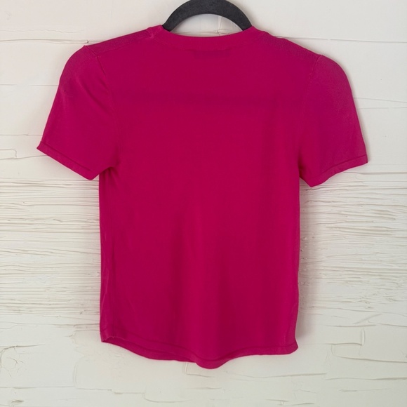 Zara Basics | Size S | Fine Knit Dark Pink Tee - Picture 4 of 7
